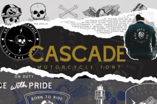 Cascade Motorcycle: A Vintage Display Font for Bold Brands